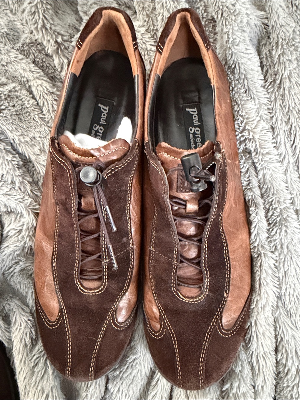 Paul Green Women’s Brown Suede & Leather Slip-On Loafers 9